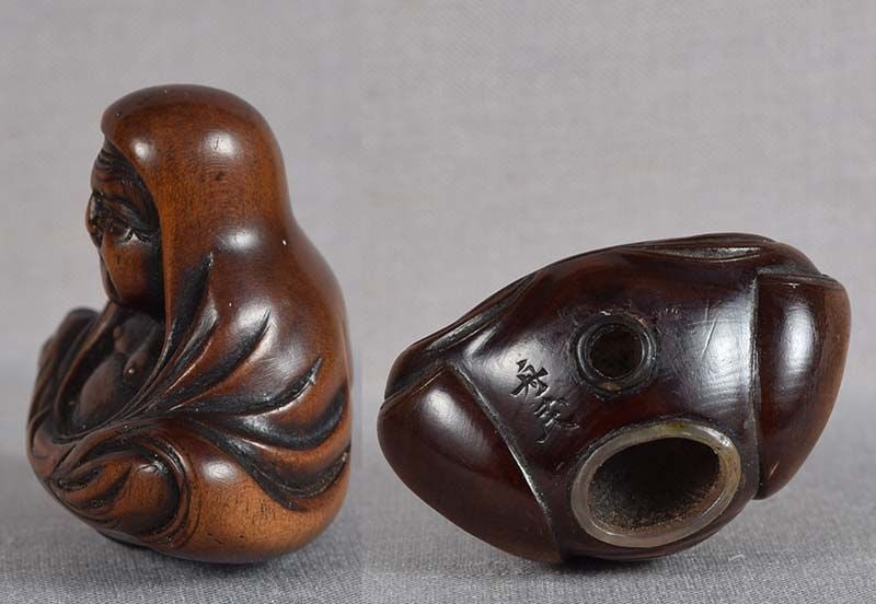 19c netsuke DARUMA by Hara SHUMIN - 5