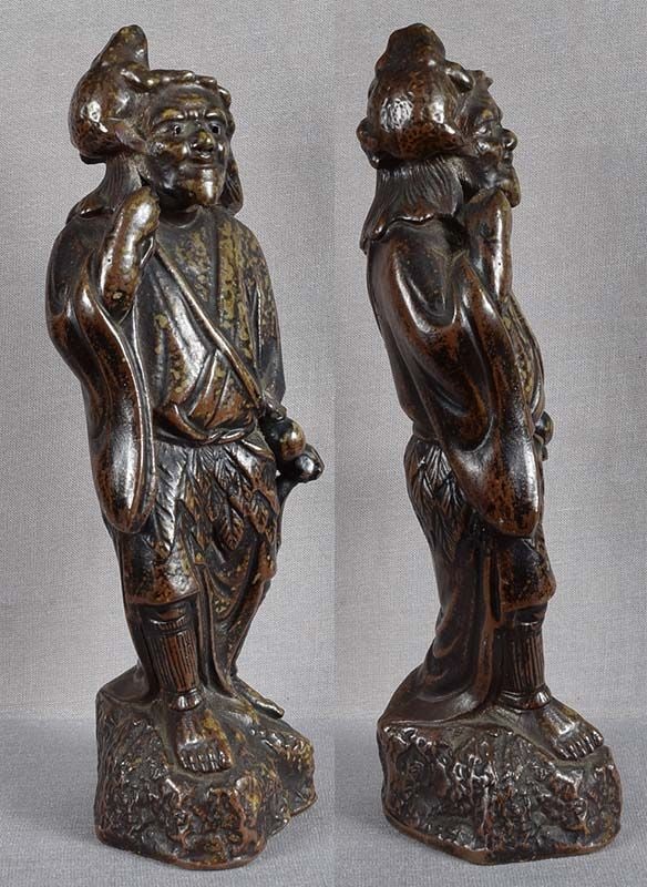 Late Meiji BIZEN okimono GAMA SENNIN with toad signed - 3