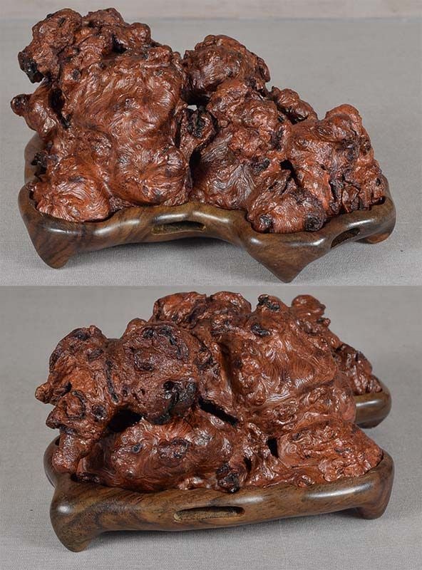 Vintage Chinese scholar INCENSE BURNER scholars rock brush rest - 4