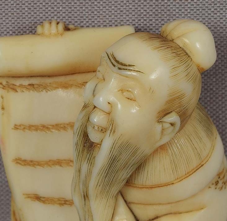 18c netsuke SENNIN with long scroll - 2