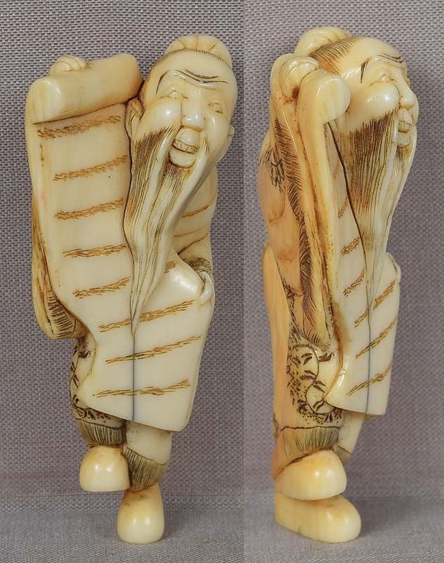 18c netsuke SENNIN with long scroll - 3