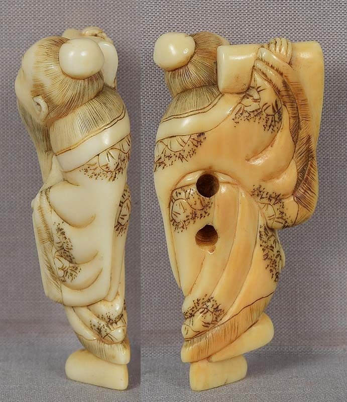 18c netsuke SENNIN with long scroll - 4