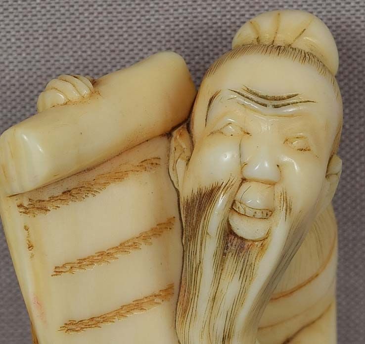 18c netsuke SENNIN with long scroll - 6