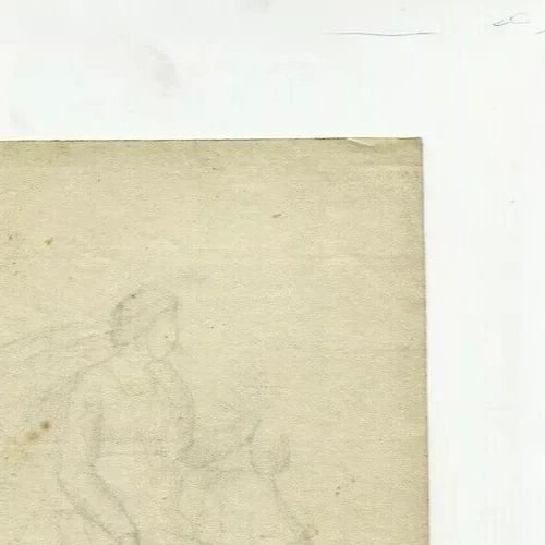 19th century Religion Mythological Women - Antique Pencil Drawing - 3