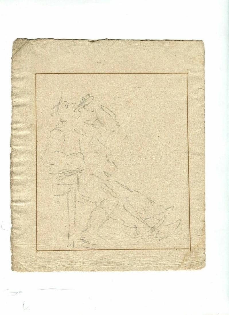 Cornélis TROOST Man Drinking - Drawing Antique Pencil Original attributed - 2