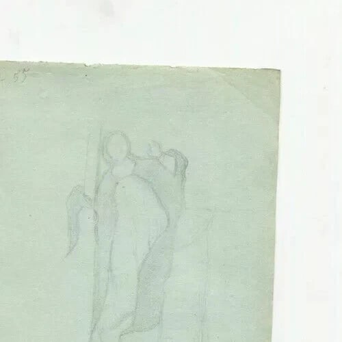 19th century Sainte Religious Woman - Drawing Antique Pencil - 3