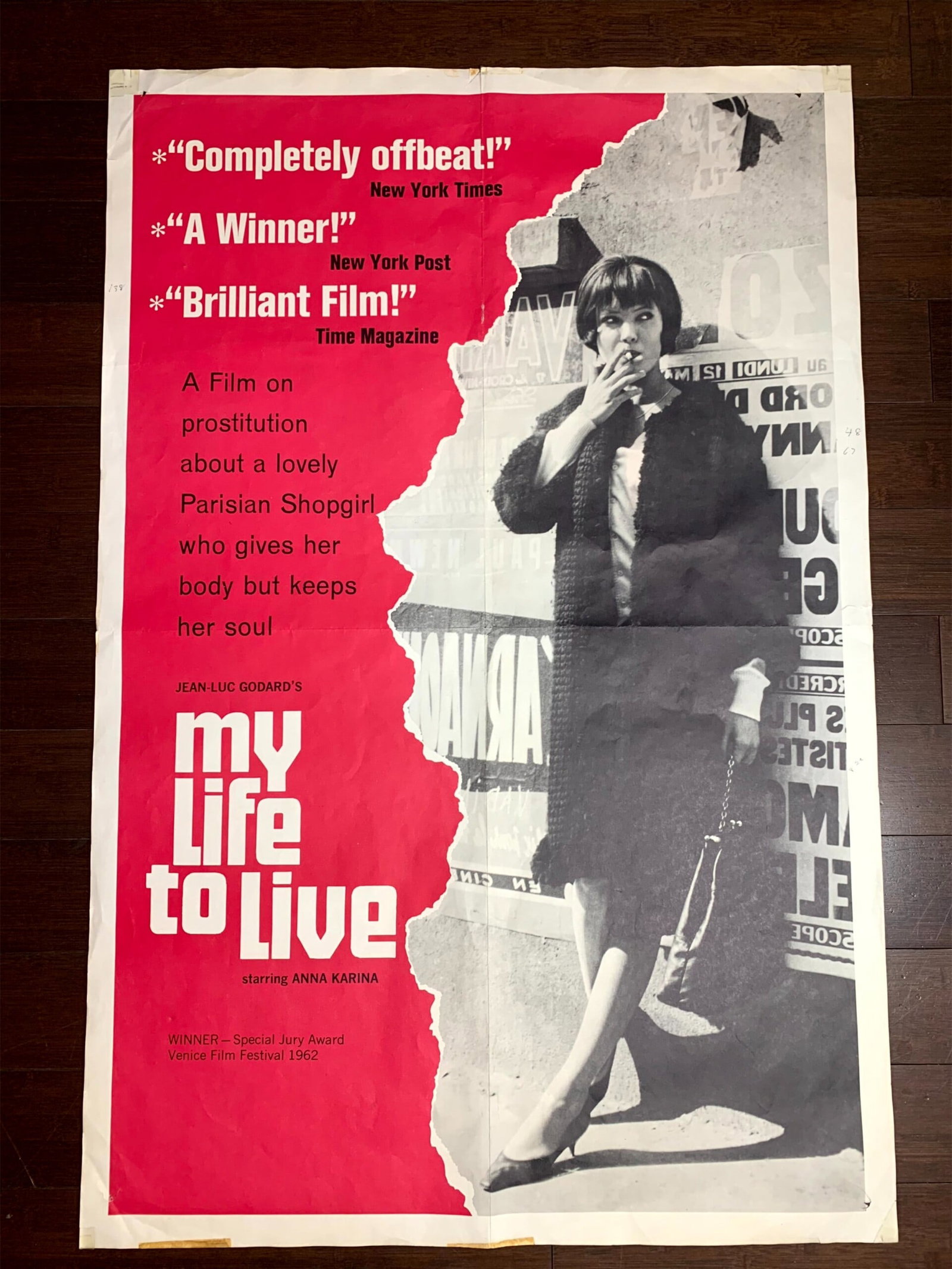 My Life To Live - Dir. Jean Luc Goddard (1962) US One Sheet Movie Poster - 2