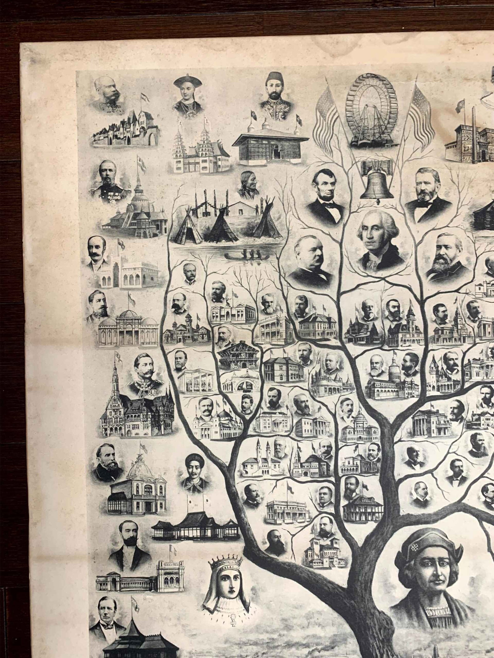 Chicago World's Fair - Columbus Genealogical Tree (1893) 19x26 US Poster - 5