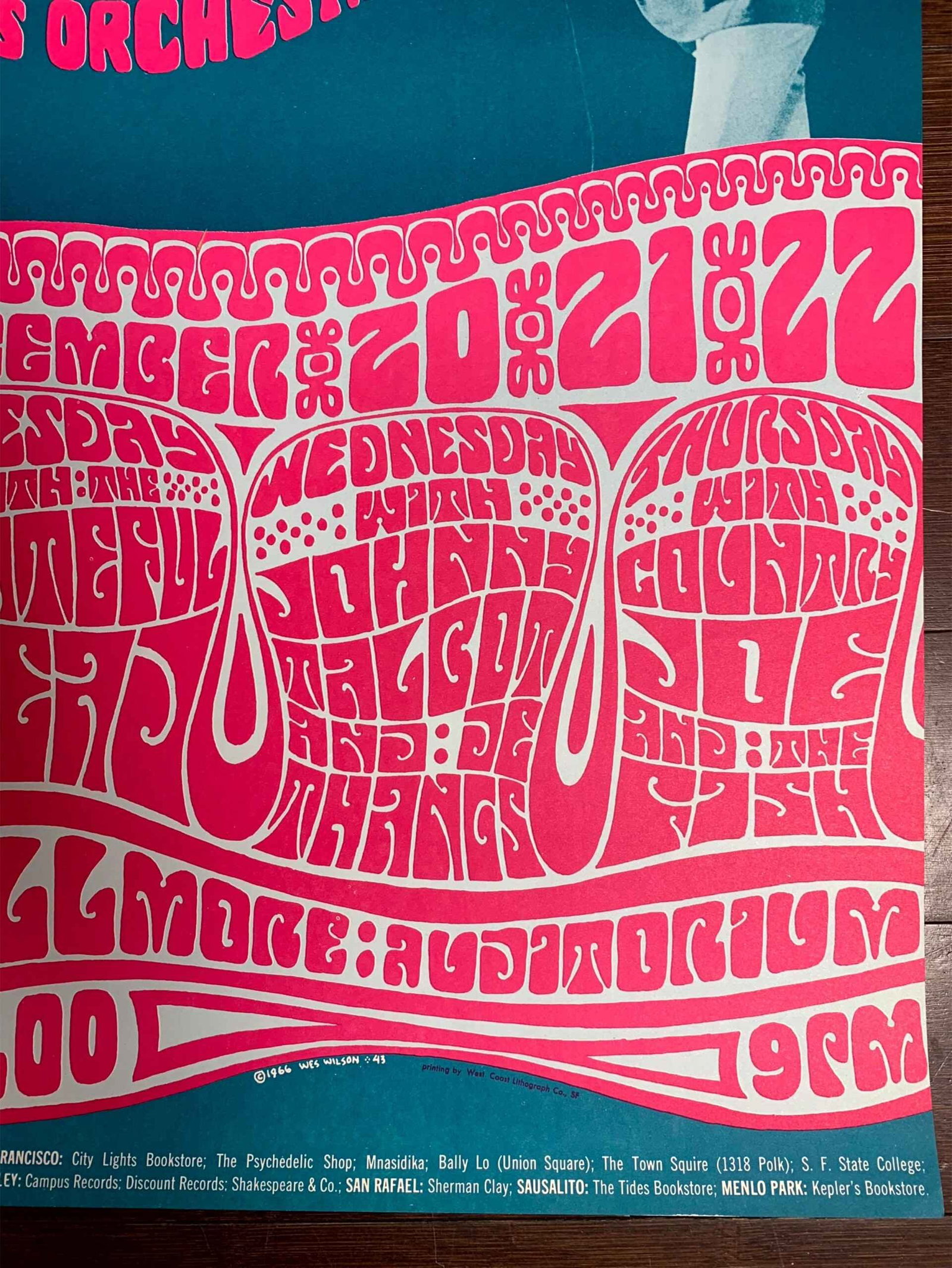 Otis Redding - Grateful Dead (1966) 14x22.5 US Music Poster bg-43 Exc. Cond. - 3