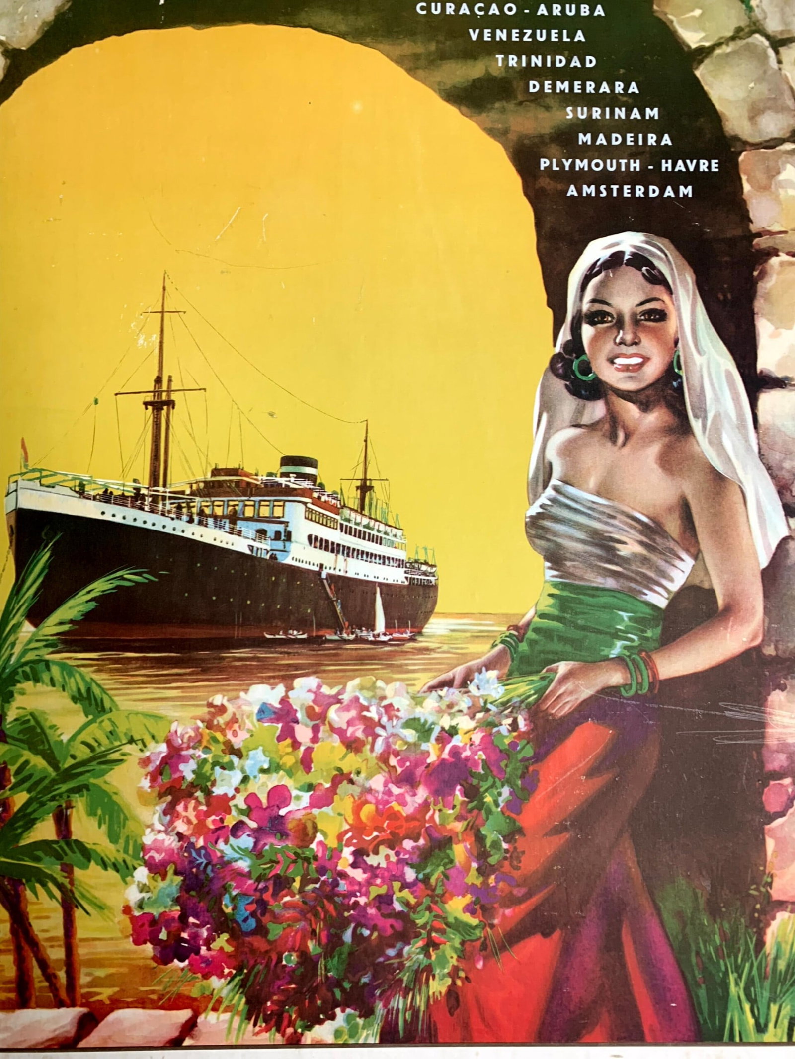 Royal Netherlands Steamship Company (1938) 19x29 Dutch Travel Poster - Board Backed - 4