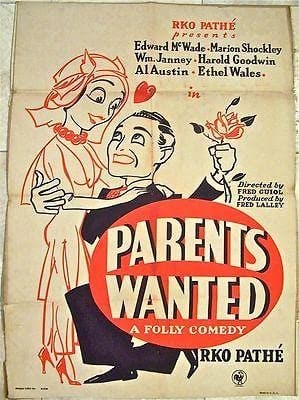 Parents Wanted 1931 Kraft-backed Comedy One Sheet Animated Artwork! (1 of 1)