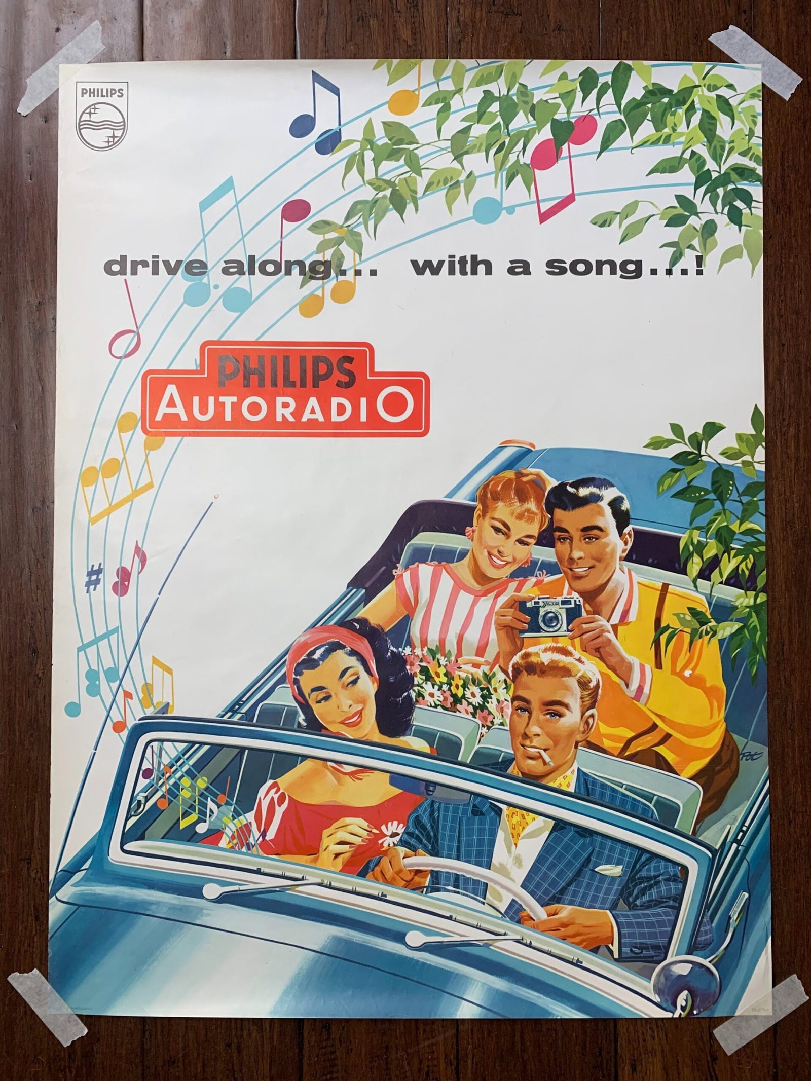 Philips Autoradio Car Radio - Art By Willy Pot (1960) 23.5x31.5 US Advertising Poster (1 of 6)