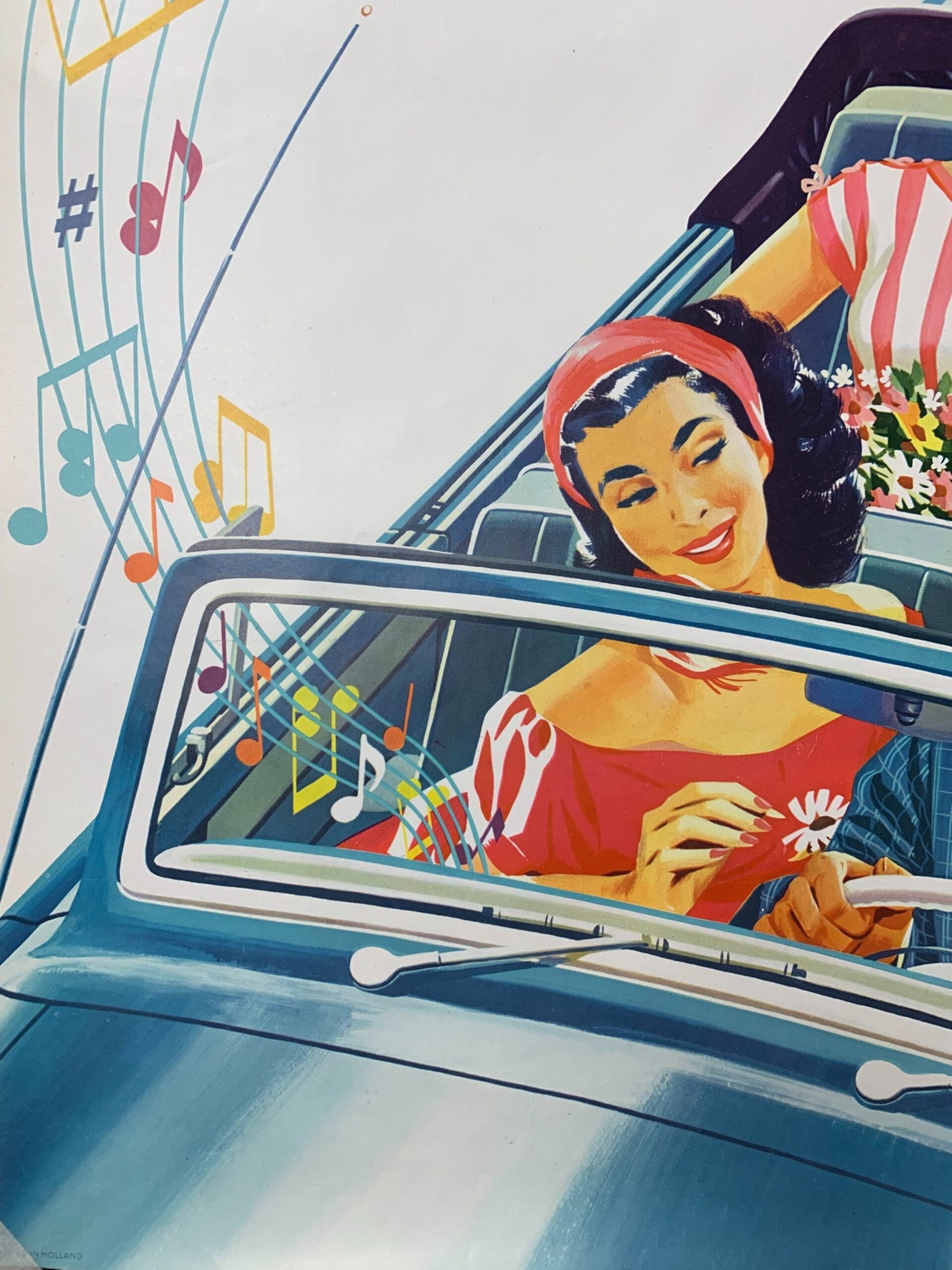 Philips Autoradio Car Radio - Art By Willy Pot (1960) 23.5x31.5 US Advertising Poster - 2