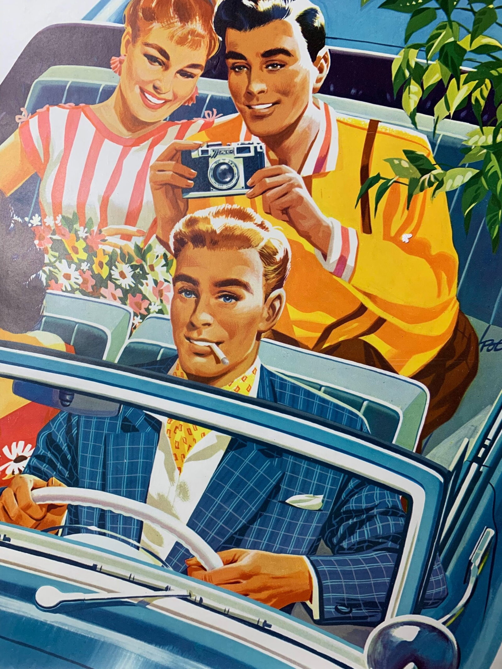 Philips Autoradio Car Radio - Art By Willy Pot (1960) 23.5x31.5 US Advertising Poster - 3