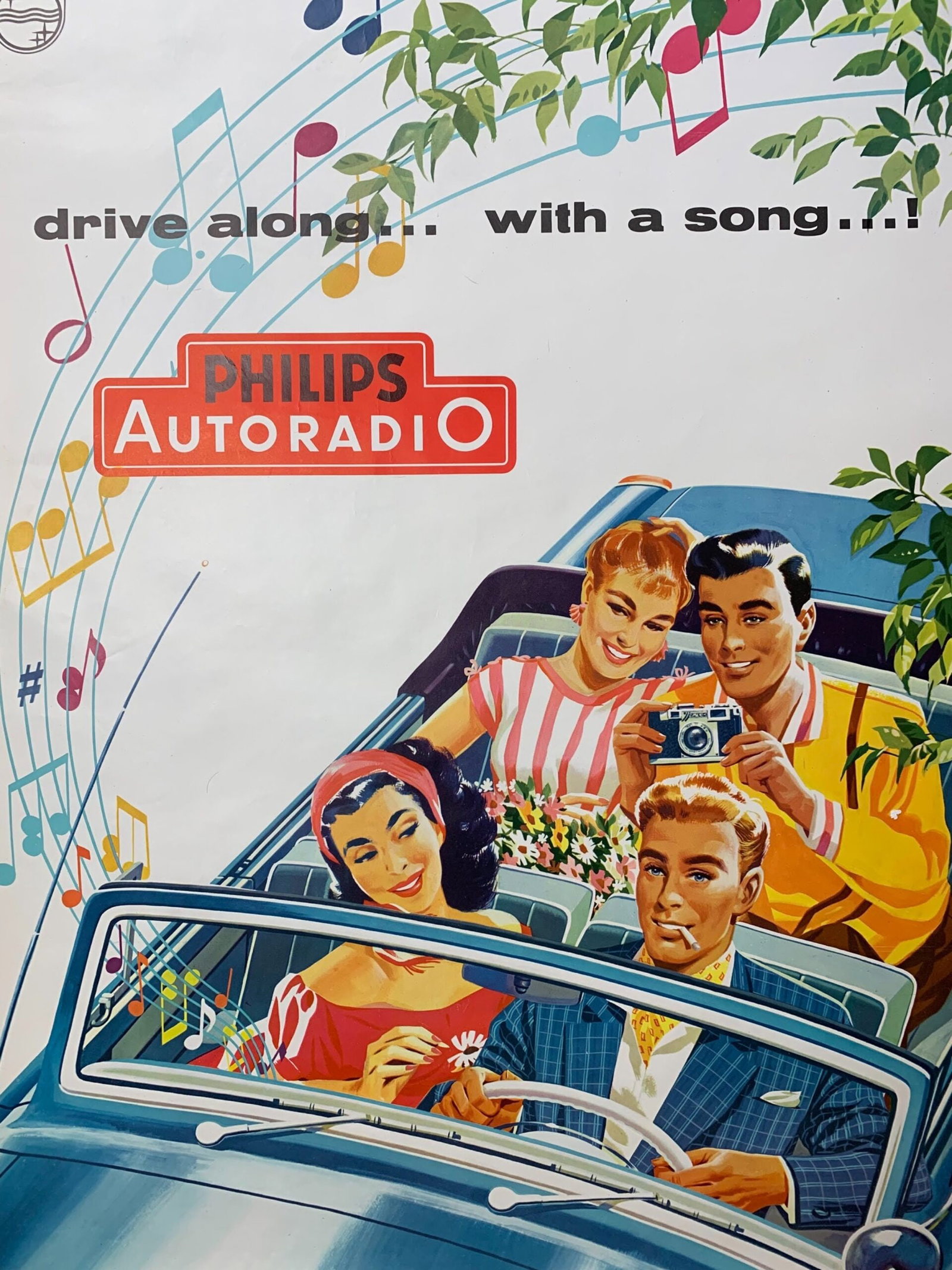 Philips Autoradio Car Radio - Art By Willy Pot (1960) 23.5x31.5 US Advertising Poster - 6