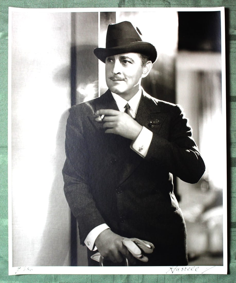 John Barrymore By George Hurrell (1985) 16x20 US Signed Photo - 2