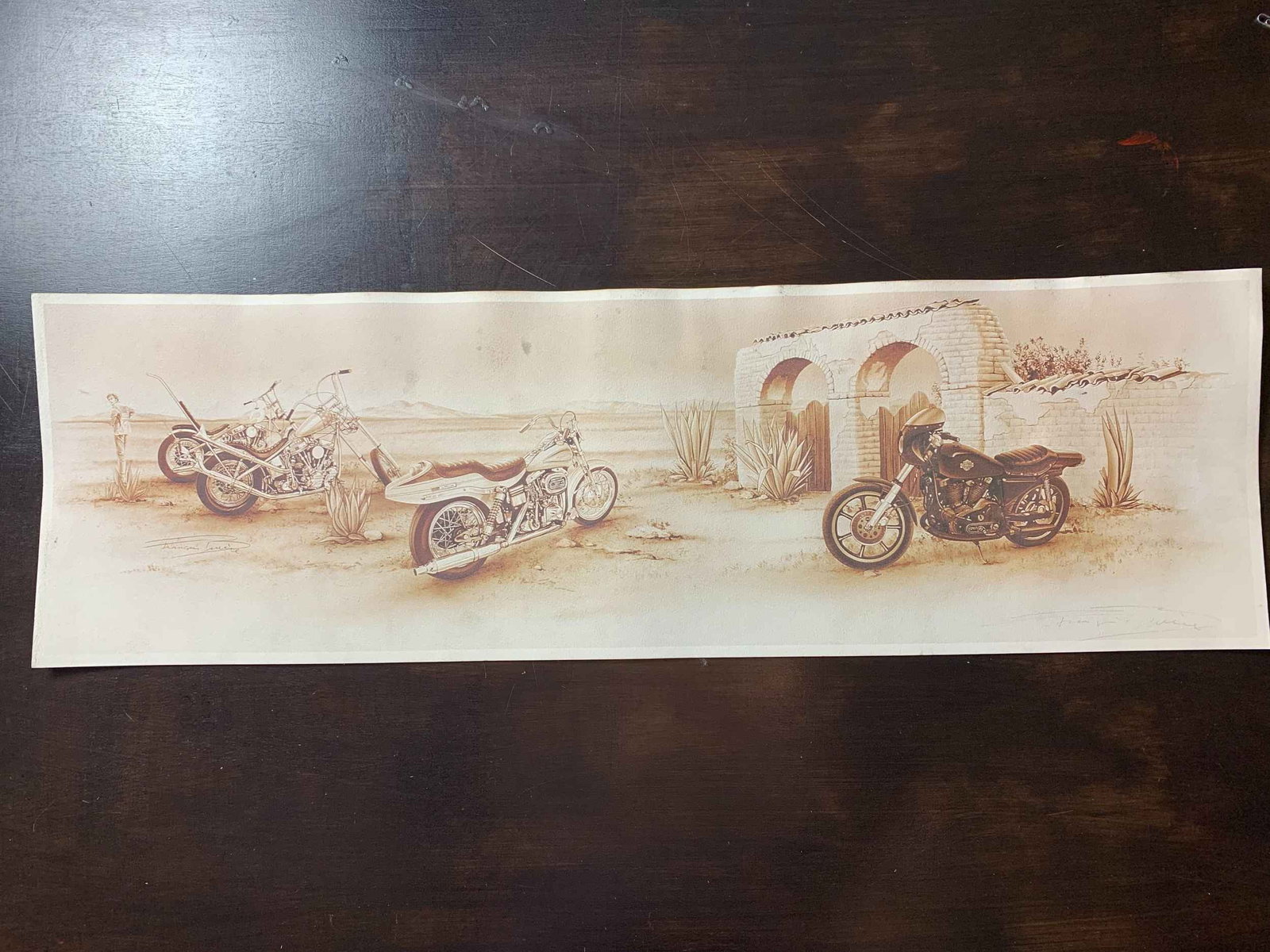 Harley Davidson Classic Motorcycles - 10.125 x 34 US Pencil Signed Lithographs x4 (1 of 4)
