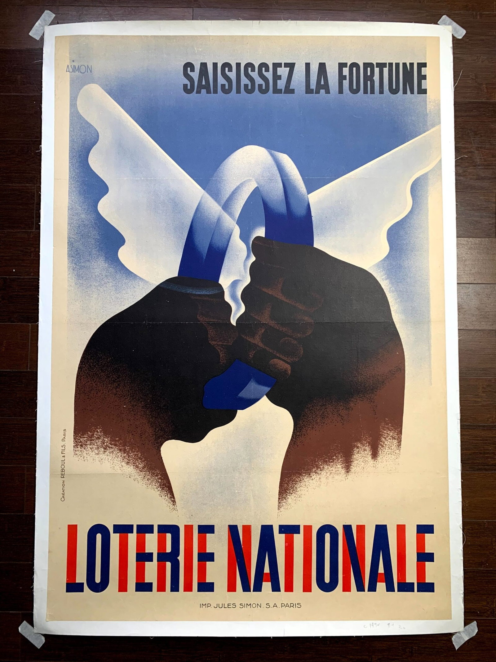 Loterie Nationale - Art By A. Simon (1936) 32x47 French Advertising Poster LB (1 of 5)