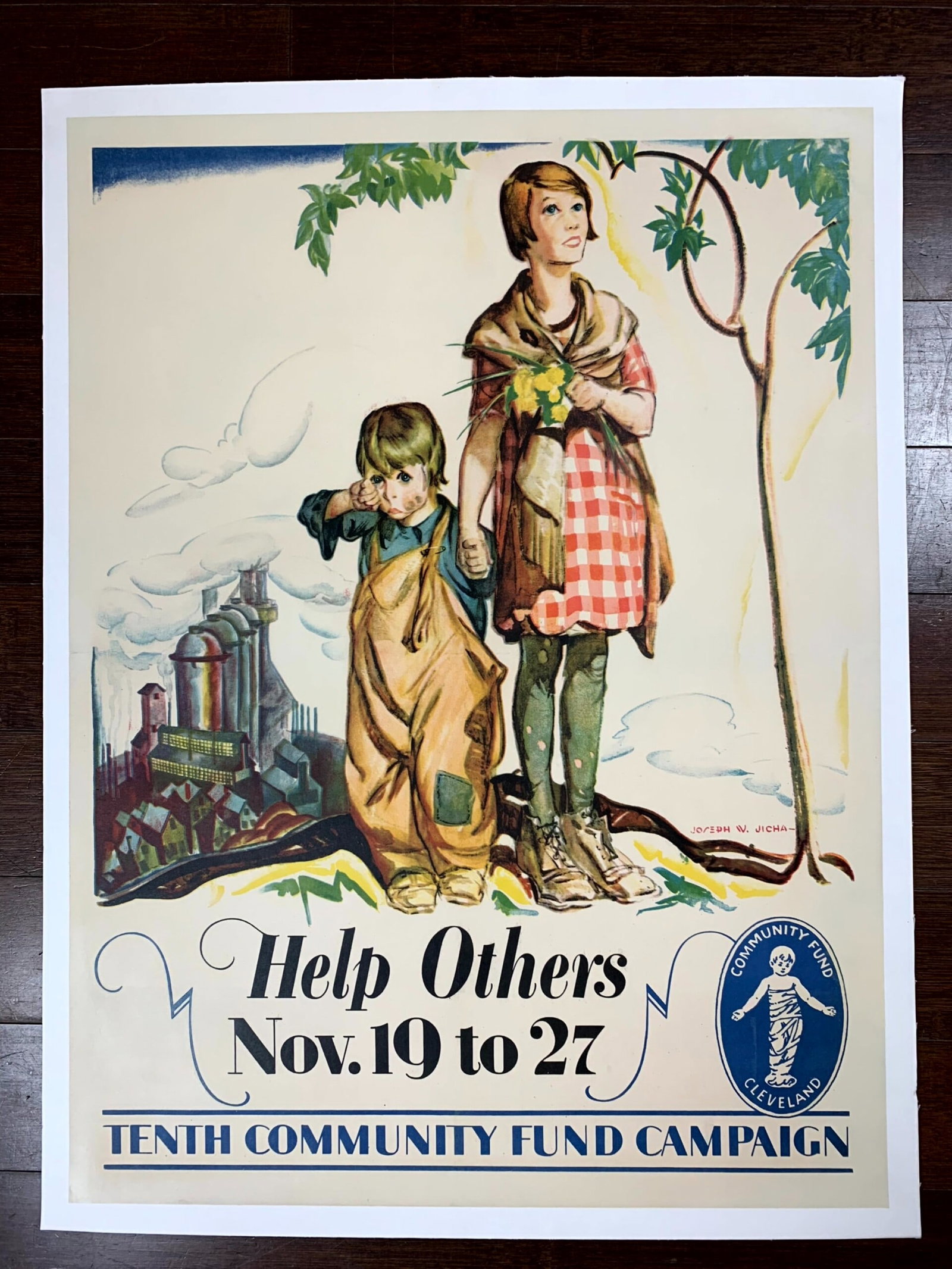 Help Others - Art By Joseph Jicha (1928) 21x28 US Political Poster LB (1 of 6)