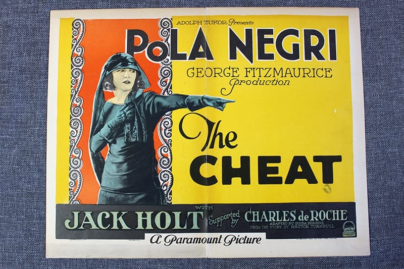 The Cheat (1923) US Title Card Movie Poster (1 of 1)