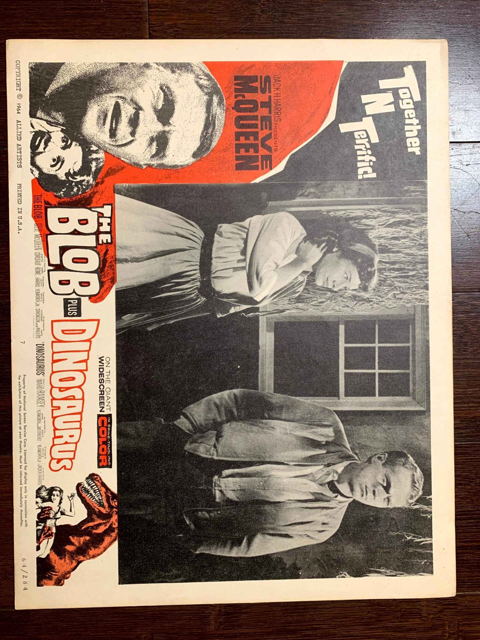 The Blob/dinosaurs & The Blob - Steve Mcqueen (1958) US Lobby Cards X2 - 2
