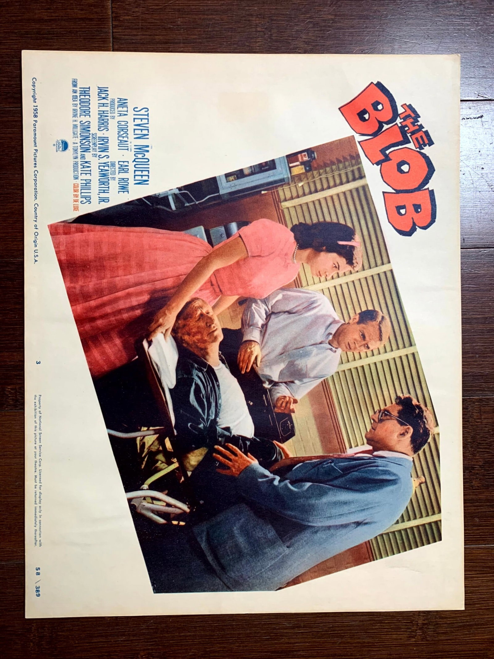 The Blob/dinosaurs & The Blob - Steve Mcqueen (1958) US Lobby Cards X2 - 3