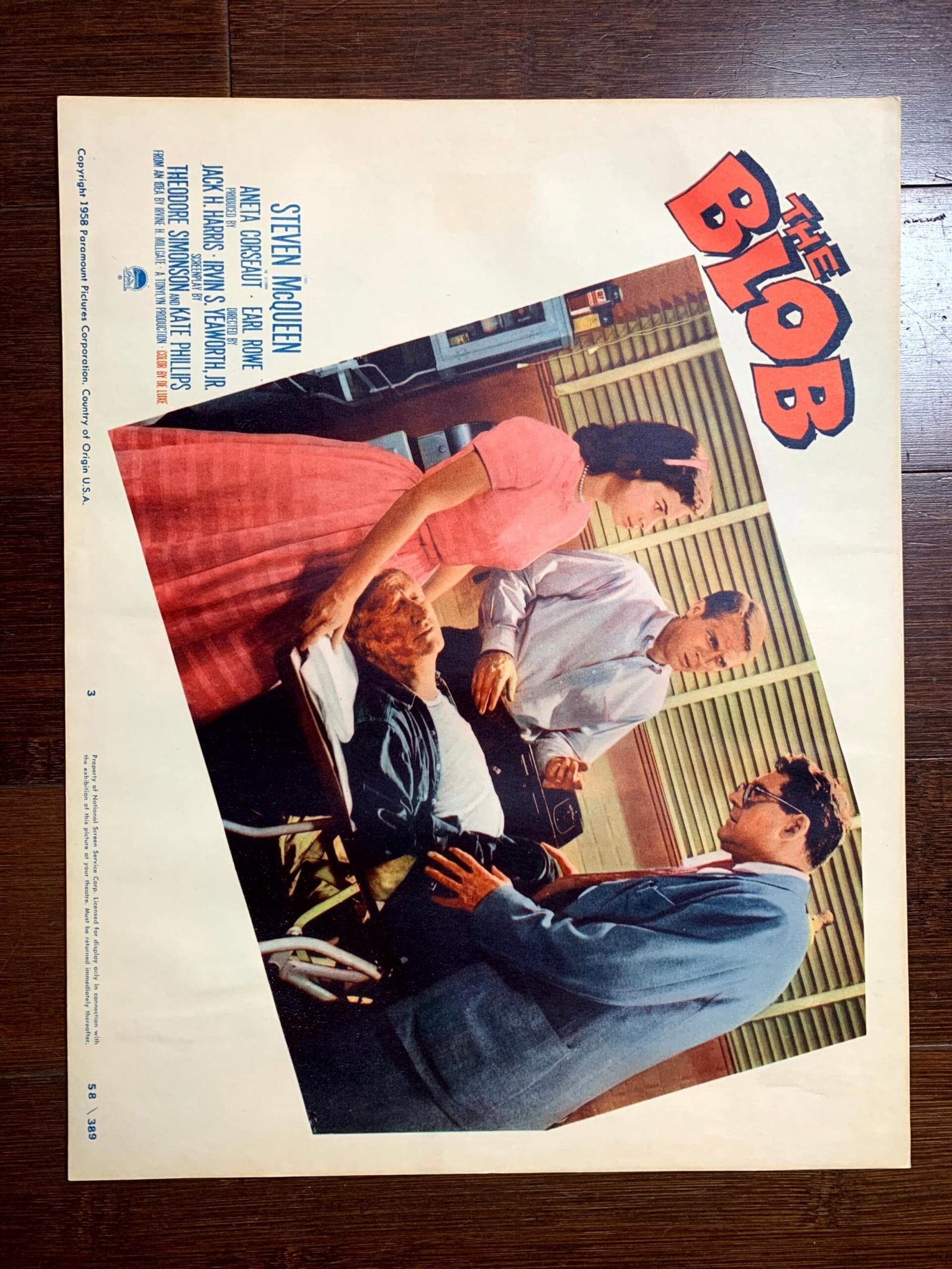 The Blob/dinosaurs & The Blob - Steve Mcqueen (1958) US Lobby Cards X2 - 4