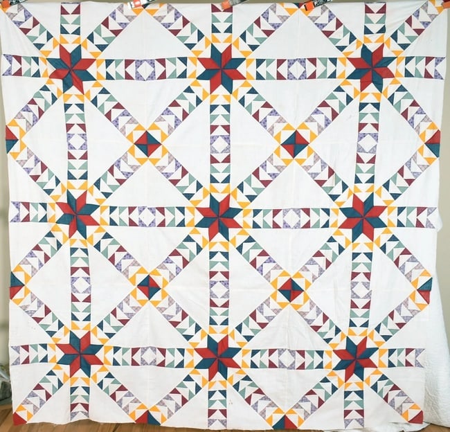 Railroad Crossing Stars Quilt Top c. 1900 (1 of 6)