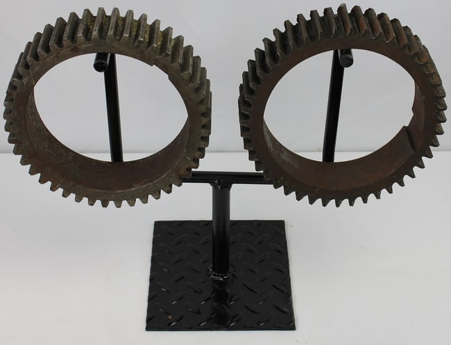 2 large decorative industrial iron gears - 2