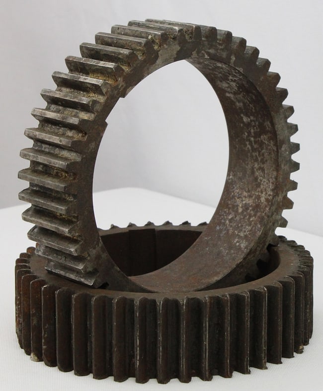 2 large decorative industrial iron gears - 7