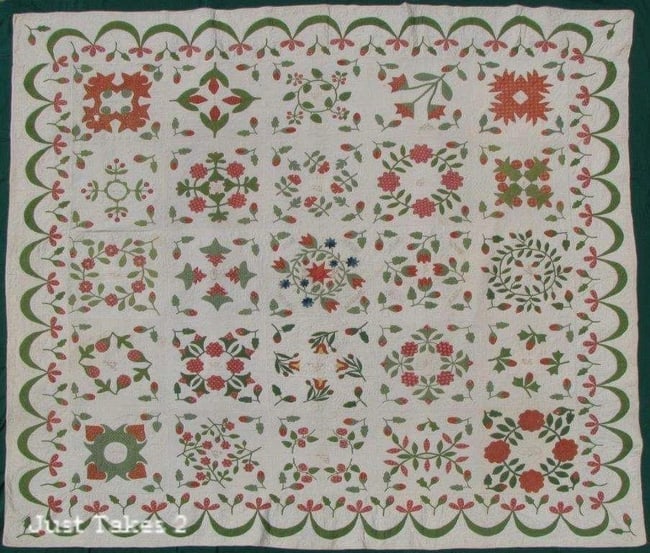 Album Wedding Applique Quilt, Signed & Dated - 18