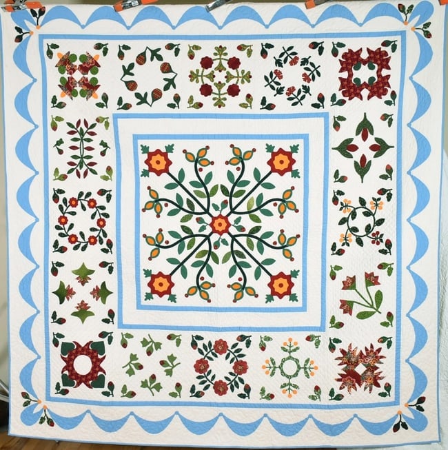 Album Wedding Applique Quilt, Signed & Dated (1 of 18)