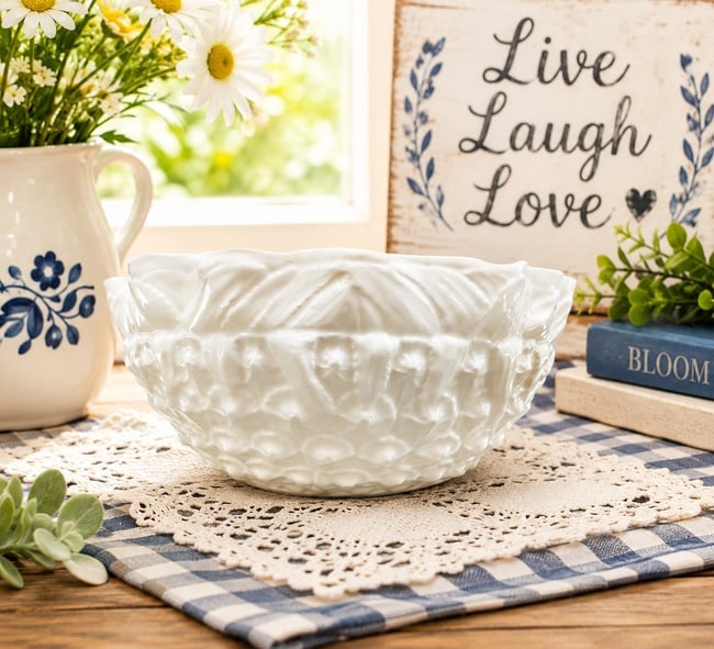 SPODE Imperial Fancies ENGLAND OFF WHITE BOWL oblong 11" Embossed: Date/Period: unknown Dimension: Approx. 11" x 8.5" Material: ceramic Additional Information: SPODE IMP` ENGLAND OFF WHITE BOWL oblong 11" X 8 1/2" Embossed Shipping: Domestic: Flat-rate of $16.00 to