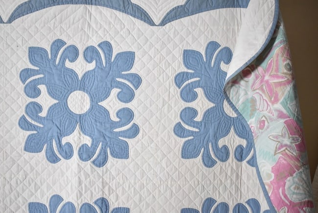 Blue & White Pineapple Applique Quilt - 11