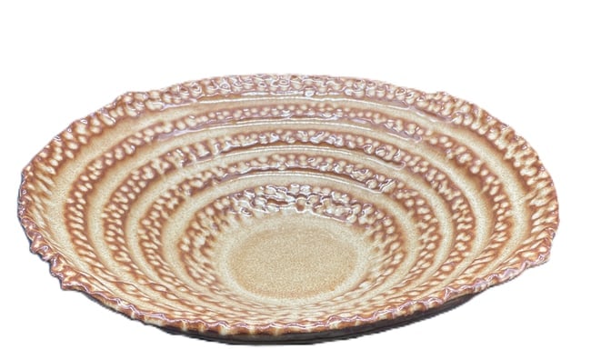 Studio Art Pottery Bowl Signed 11.5" - 8