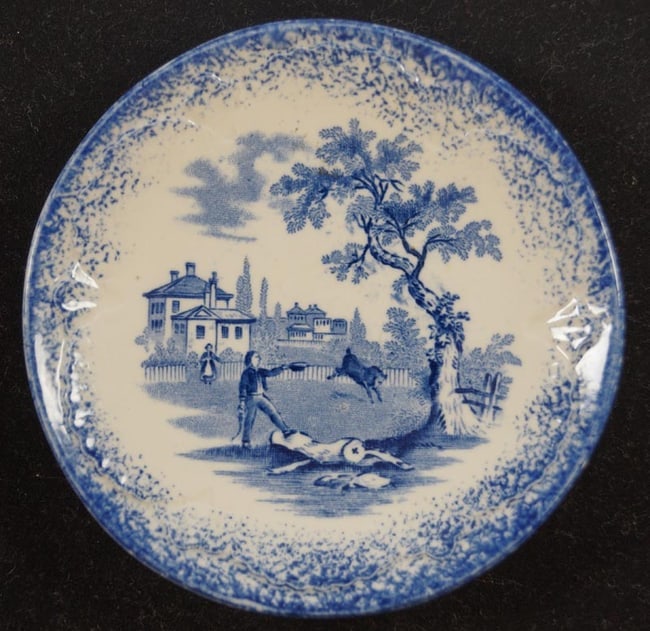 Child's Blue China 4 1/2" Toy Plate #12 (1 of 3)