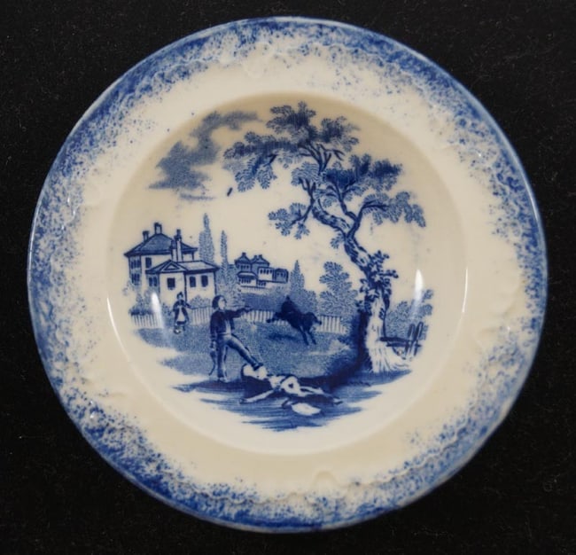 Child's Blue China 4 1/2" Toy Bowl #20 (1 of 4)