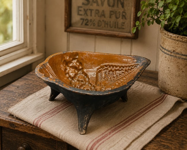 Early 19th CenturyRedware Baking Cooking Pudding Form Mold (1 of 7)