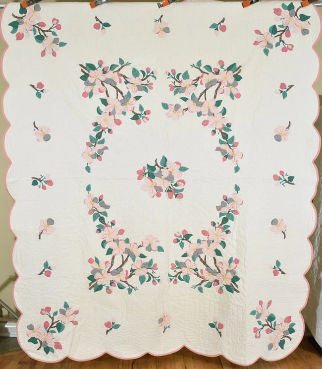 30's Apple Blossom Applique Quilt (1 of 9)