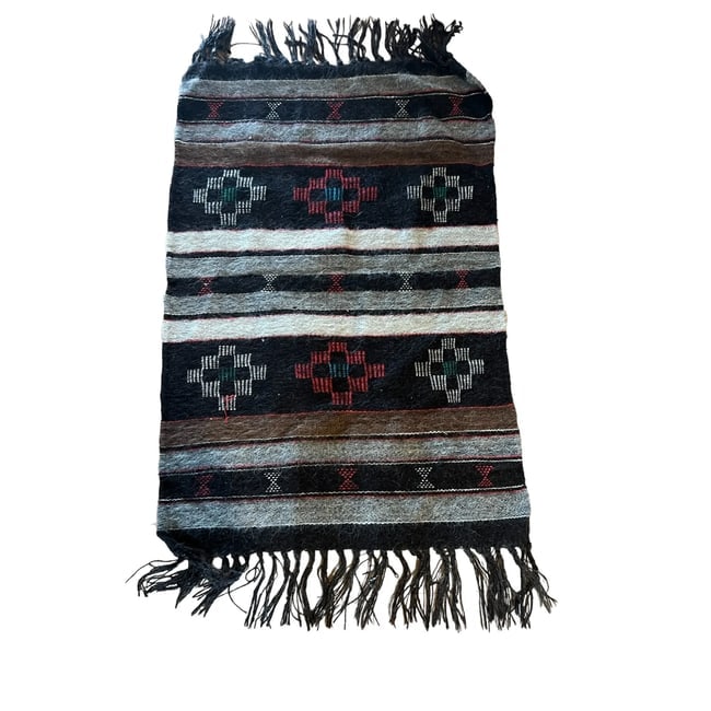 Vintage Native Handwoven Wool Rug/Throw - 5