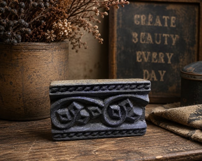 Antique Handmade Wooden Wallpaper Stamp (1 of 8)