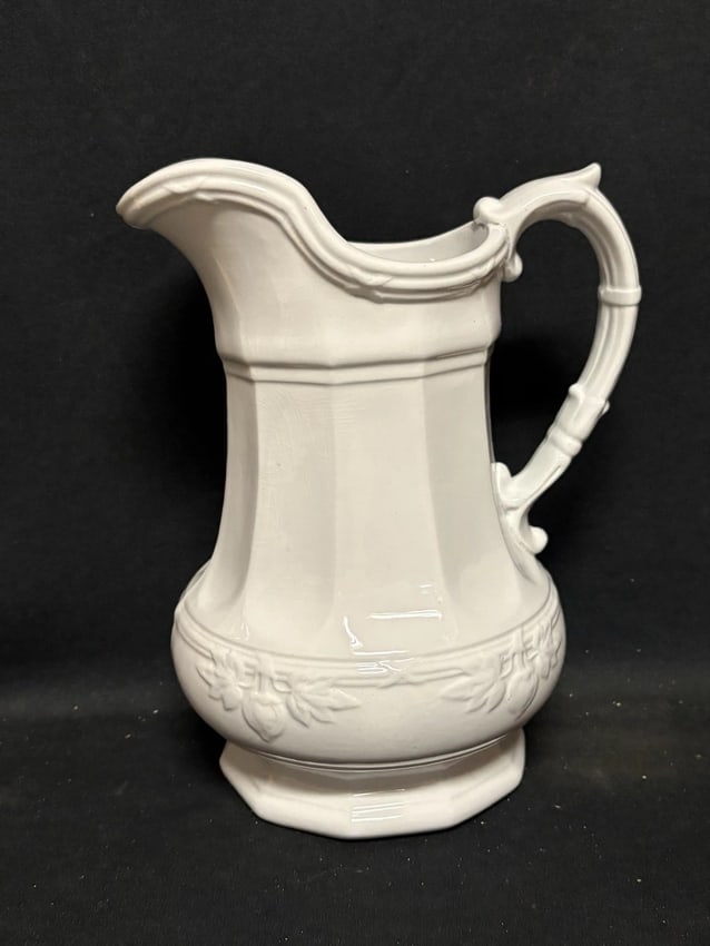 Antique Ironstone Wedgwood Pitcher: It is 11" high and is marked. It has no chips, cracks or repairs Shipping: Domestic: Flat-rate of $25.00 to anywhere within the contiguous U.S. International: Foreign shipping rates are determined by