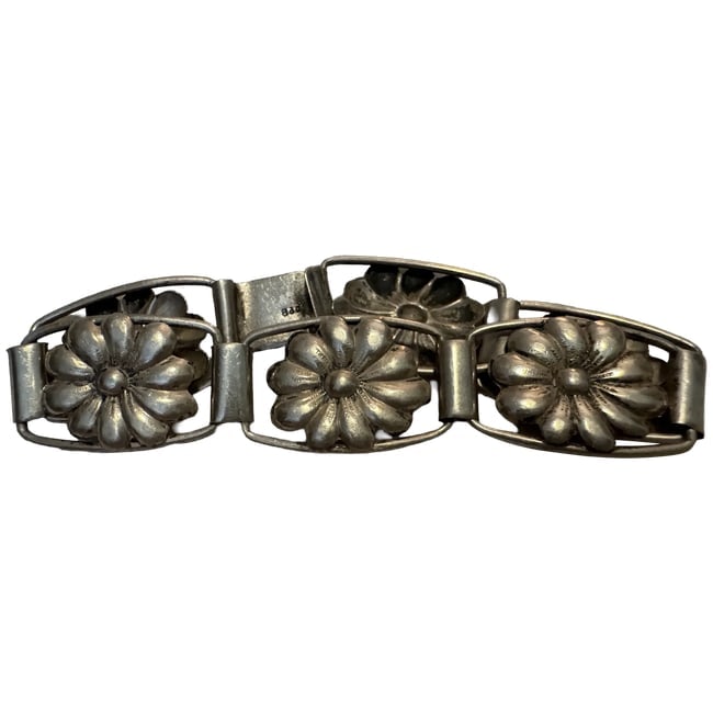 Vintage Silver Mexico artisan made bracelet old pawn (1 of 7)