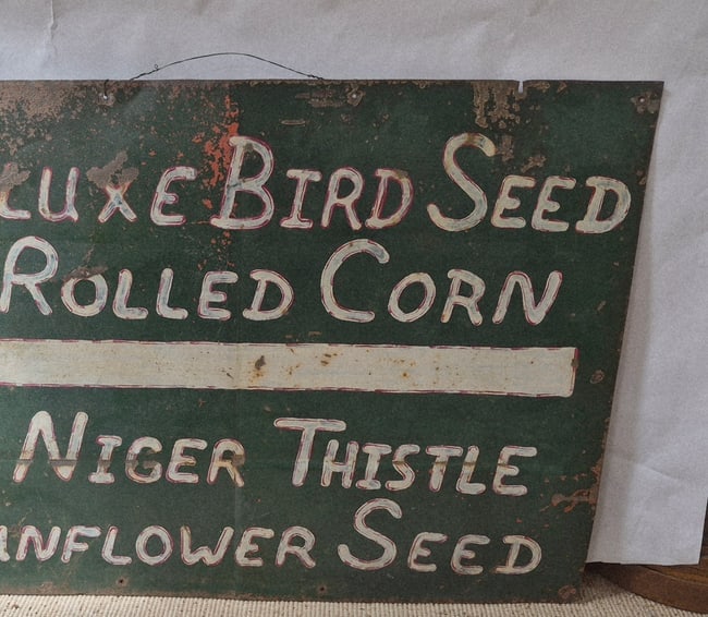 Tin painted sign from Iowa. (1 of 2)