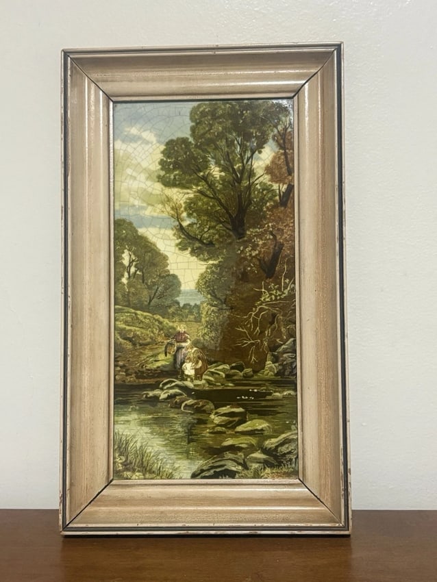 Rare Mintons Hand Painted Framed Tile (1 of 8)