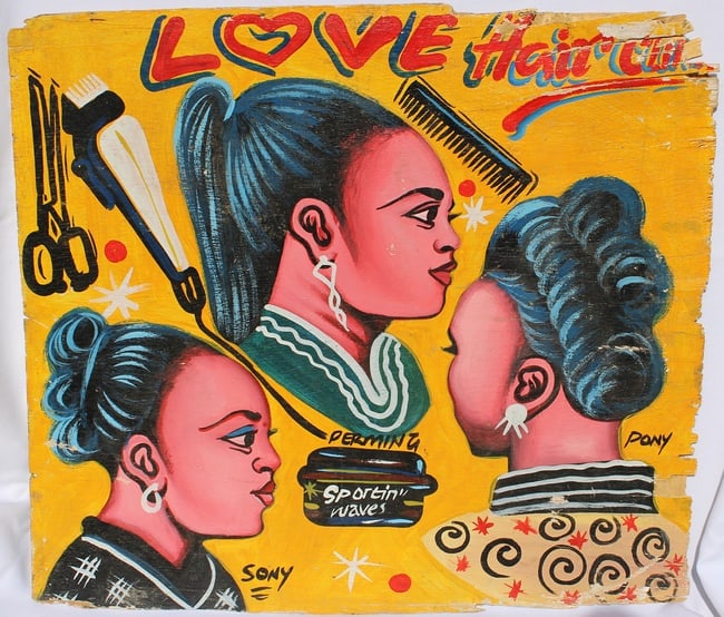 African Hair sign from Ghana: LOVE Haircut (1 of 5)