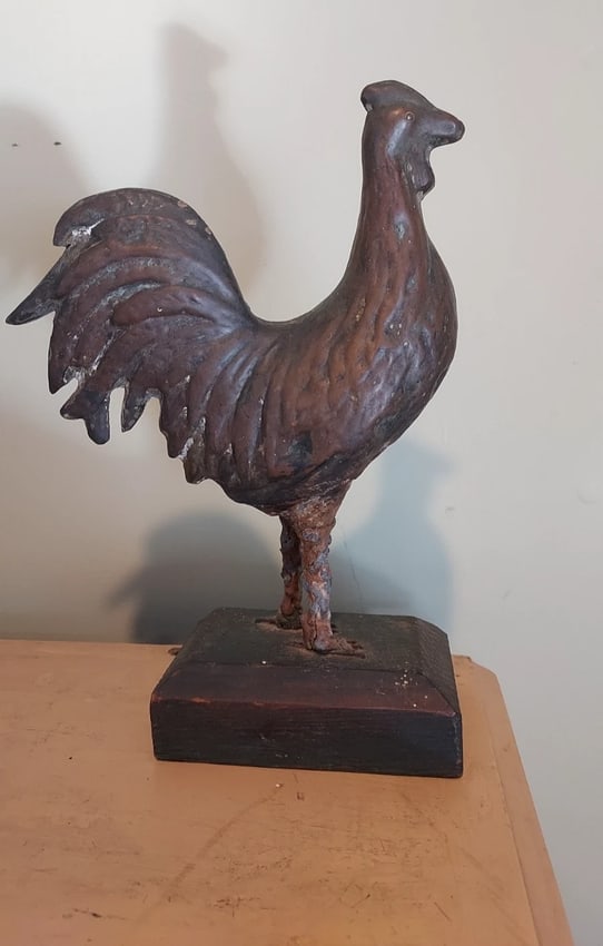 Weathervane Copper Chicken 10" 1950 (1 of 4)