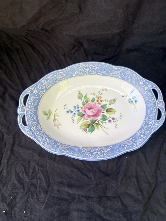 Nippon Wedgwood Porcelain Dish: It measures 10 1/2" x 7 5/8" x 1 1/2" and is marked. It is missing five little pieces of the Wedgwood design. Otherwise it has no other issues Shipping: Domestic: Flat-rate of $15.00 to anywhere