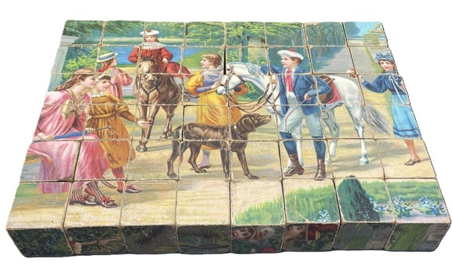 CHILDRENS VICTORIAN SET OF SIX BLOCK PUZZLES LITHO (1 of 8)