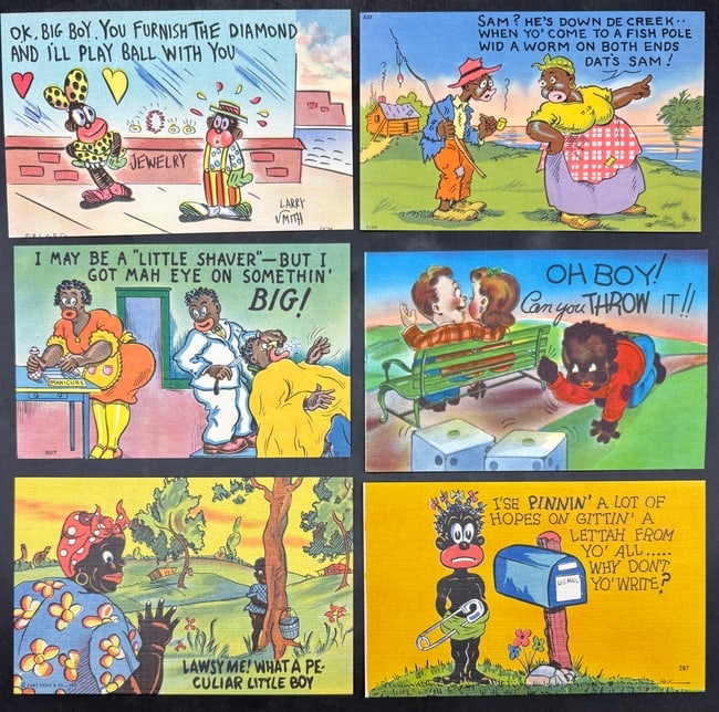 Lot of 6 Black Americana Postcards (1 of 8)